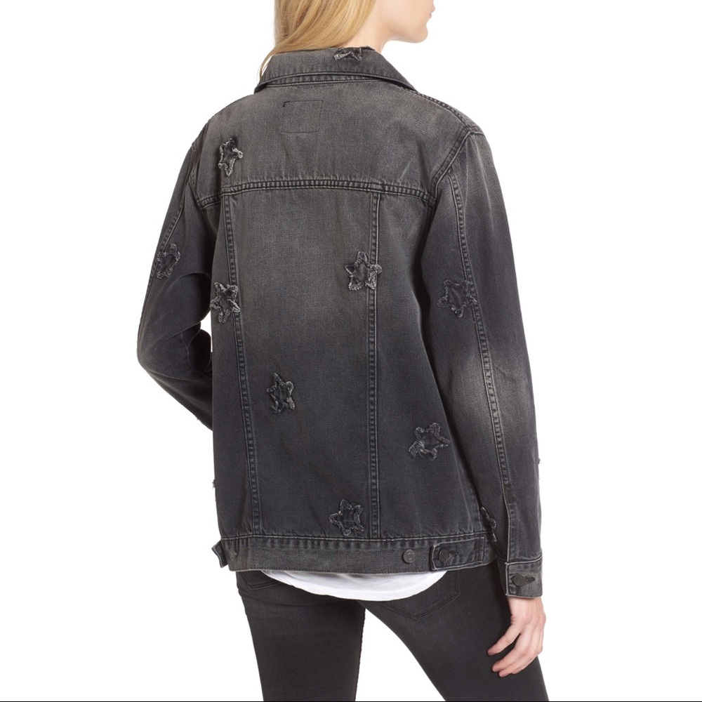 Rails Oversized Star Patch Faded Denim Jacket - Picture 3 of 5
